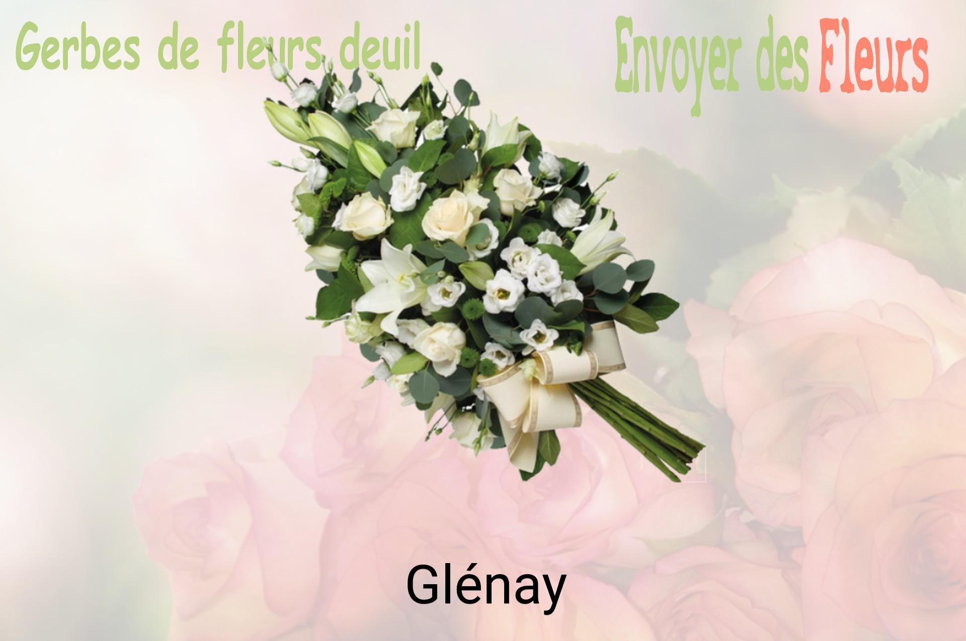 Gerbe de fleurs de deuil livrée à Glénay